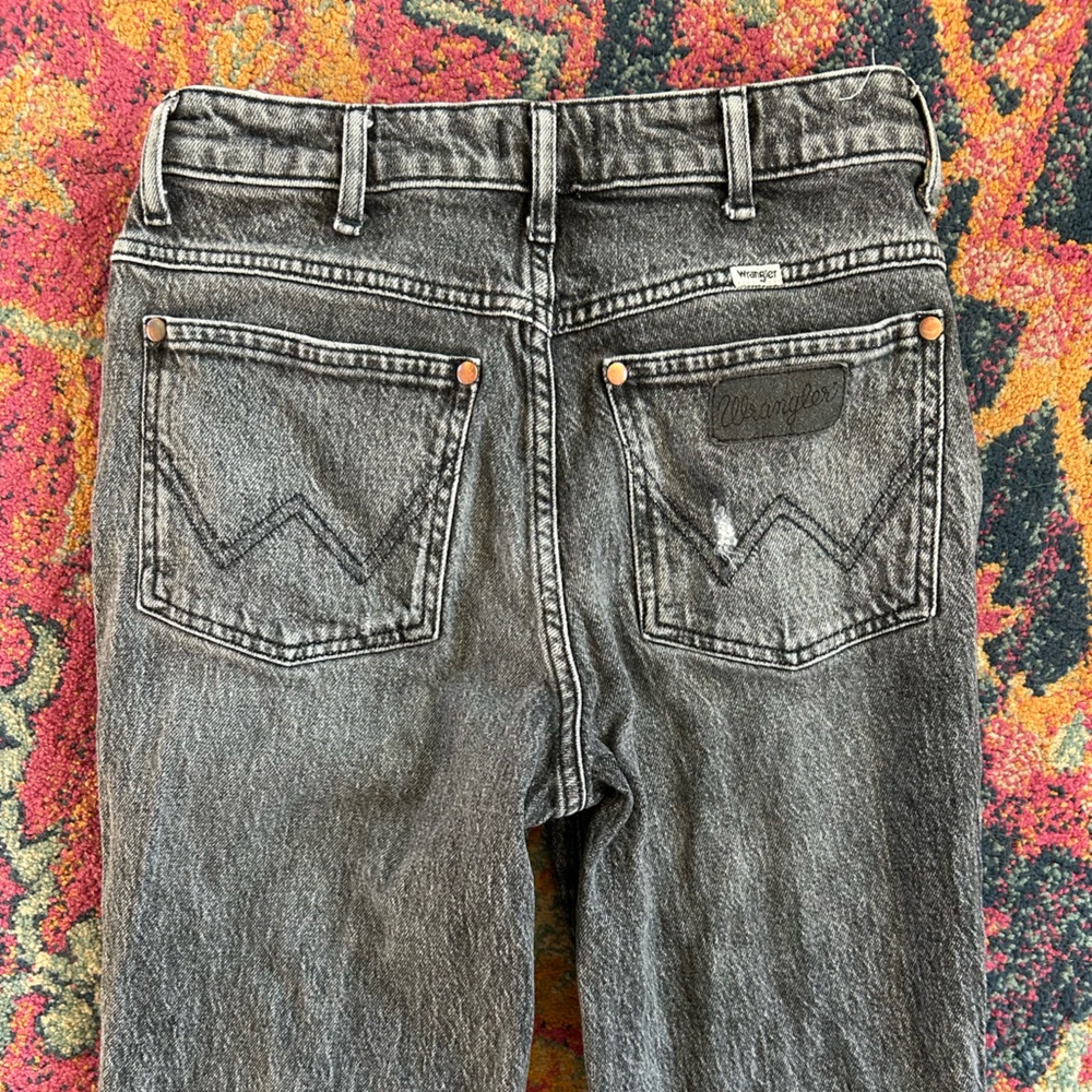 Wrangler | Women’s Black Wash Wild West 603 Distressed Straight Leg Jeans Sz 26 - Picture 11 of 16